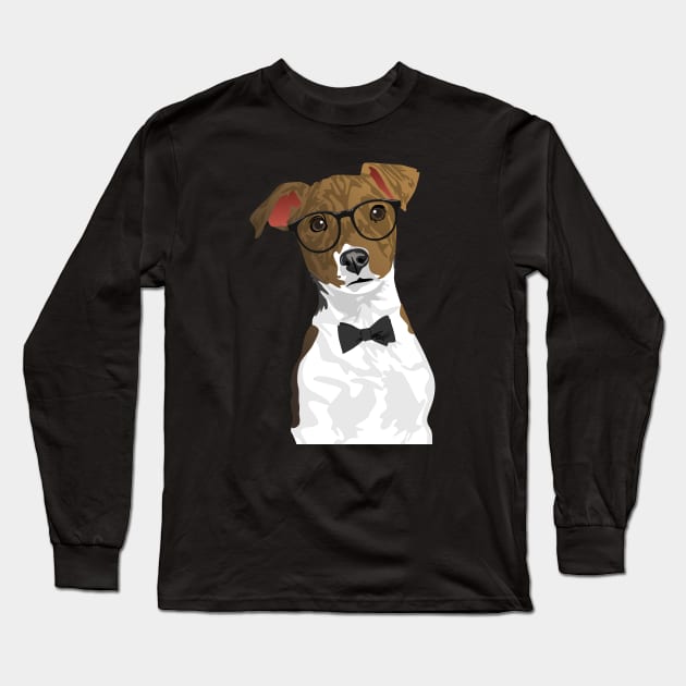 Hipster Russell Terrier Dog T-Shirt Long Sleeve T-Shirt by riin92